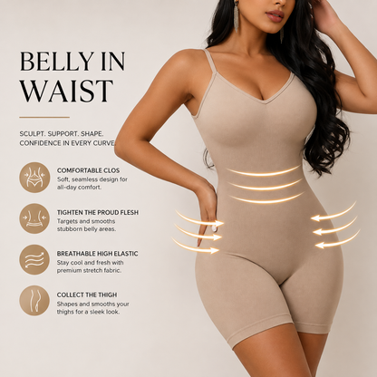 Low-Back Seamless Sculpting Bodysuit – Tummy Control & Hip Lifting