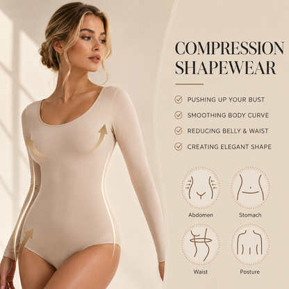 Seamless Long-Sleeve Tummy Control Bodysuit