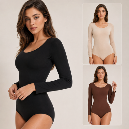 Seamless Long-Sleeve Tummy Control Bodysuit