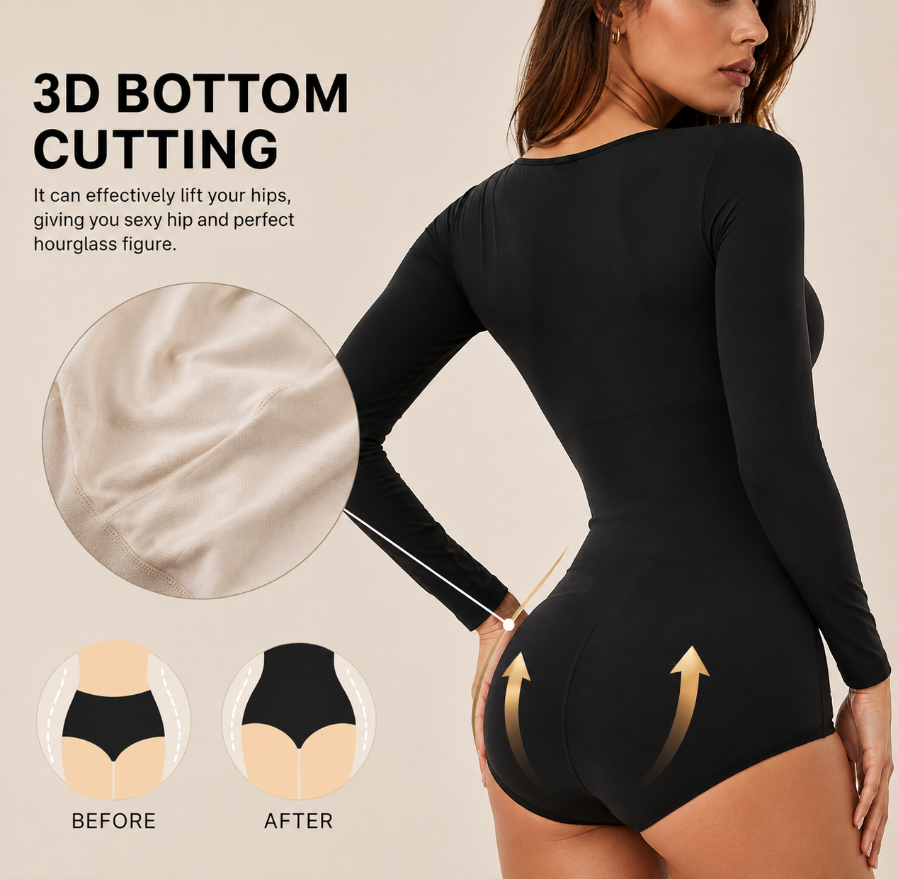 Seamless Long-Sleeve Tummy Control Bodysuit