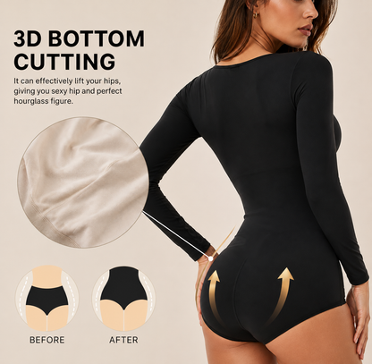 Seamless Long-Sleeve Tummy Control Bodysuit