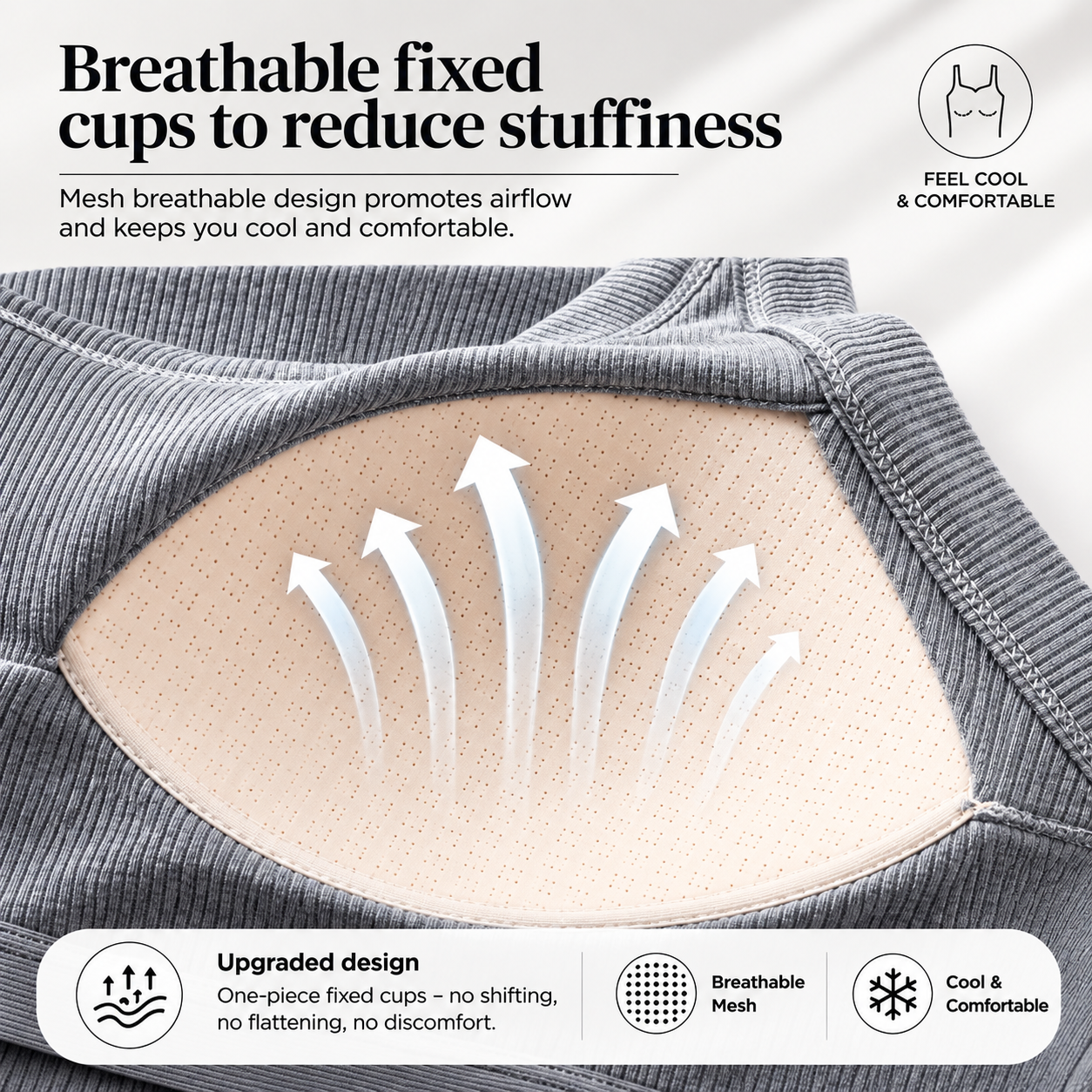 Seamless Ribbed Tank Top with Built-In Bra – Wire-Free Everyday Comfort
