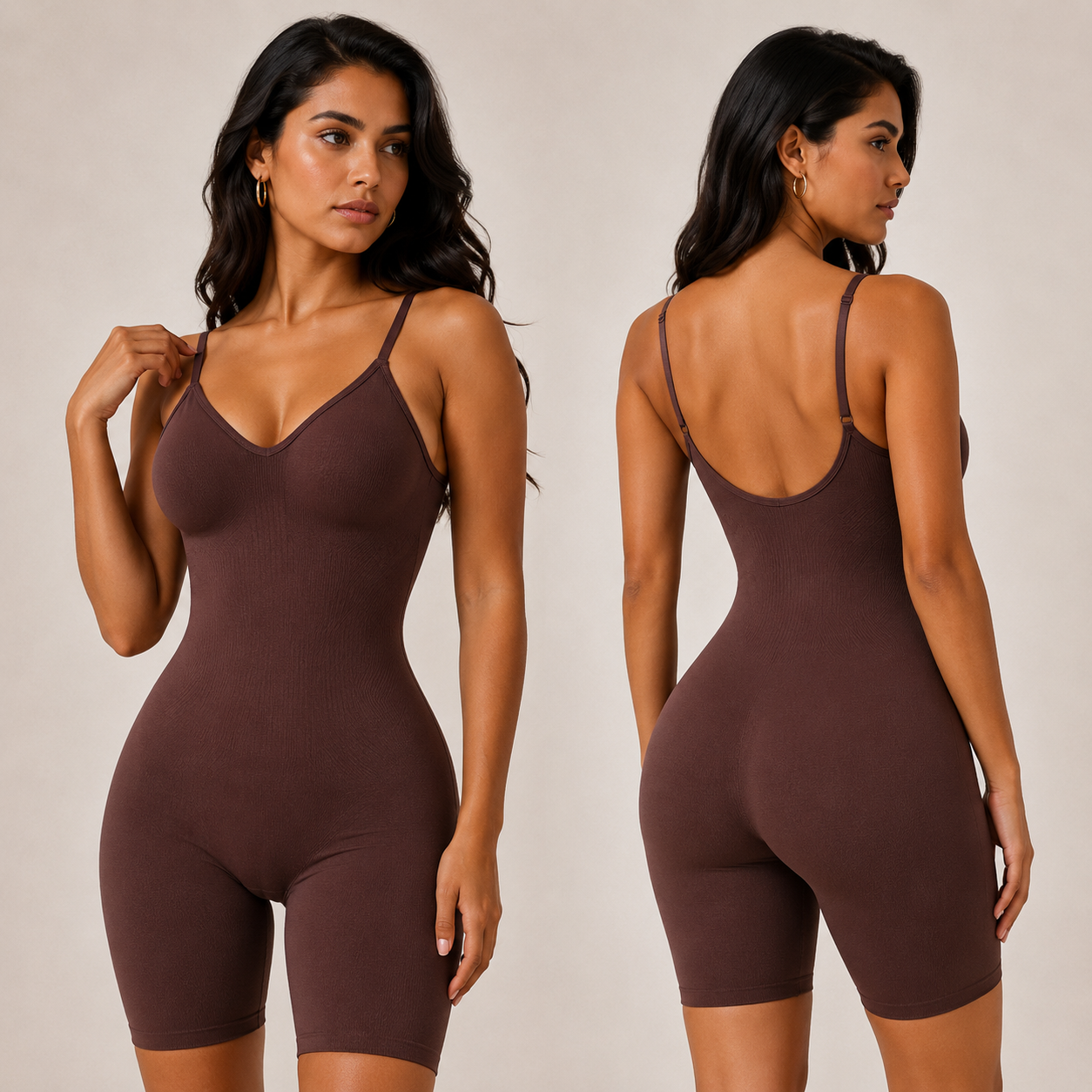 Low-Back Seamless Sculpting Bodysuit – Tummy Control & Hip Lifting