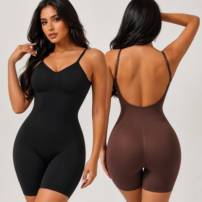 Low-Back Seamless Sculpting Bodysuit – Tummy Control & Hip Lifting