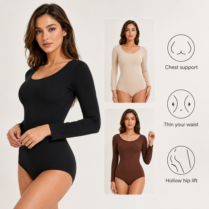 Seamless Long-Sleeve Tummy Control Bodysuit