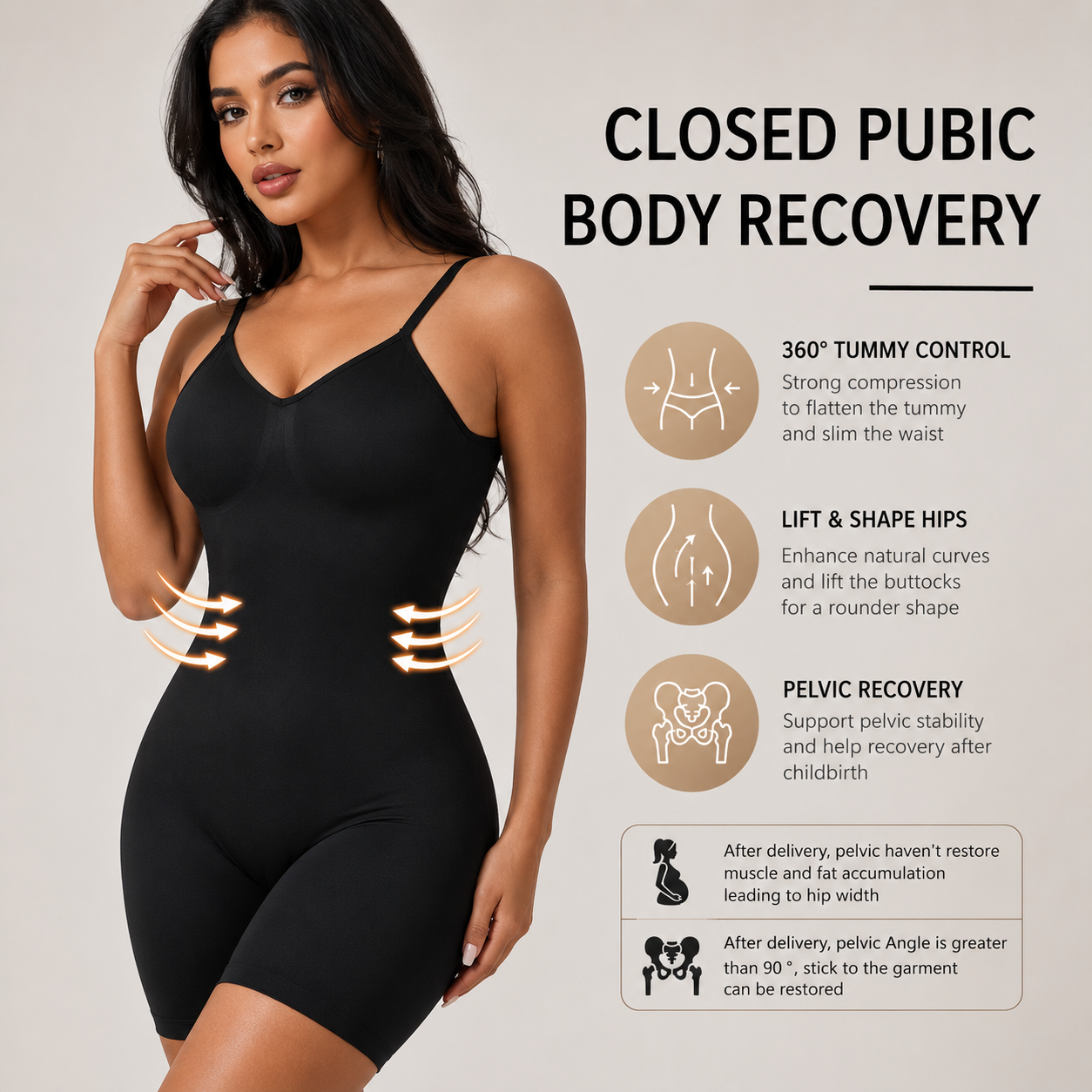 Low-Back Seamless Sculpting Bodysuit – Tummy Control & Hip Lifting