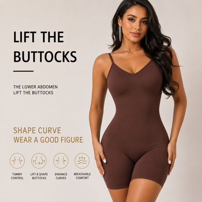 Low-Back Seamless Sculpting Bodysuit – Tummy Control & Hip Lifting