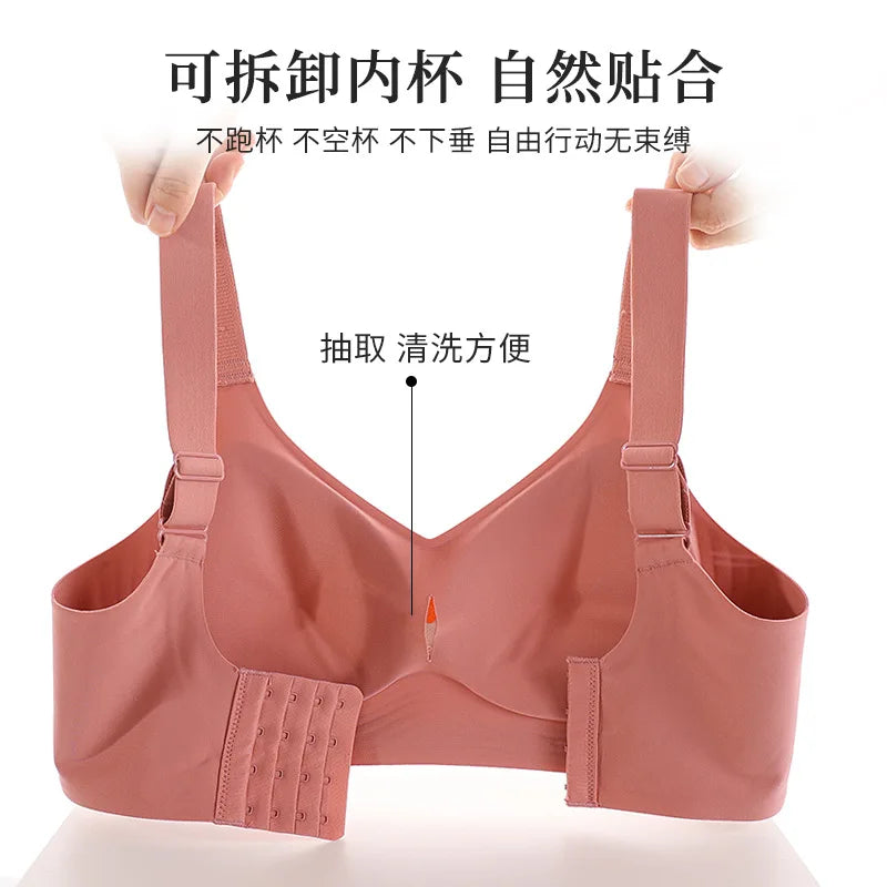 Seamless Wireless Support Bra – Push-Up Comfort & Breathable Everyday Fit