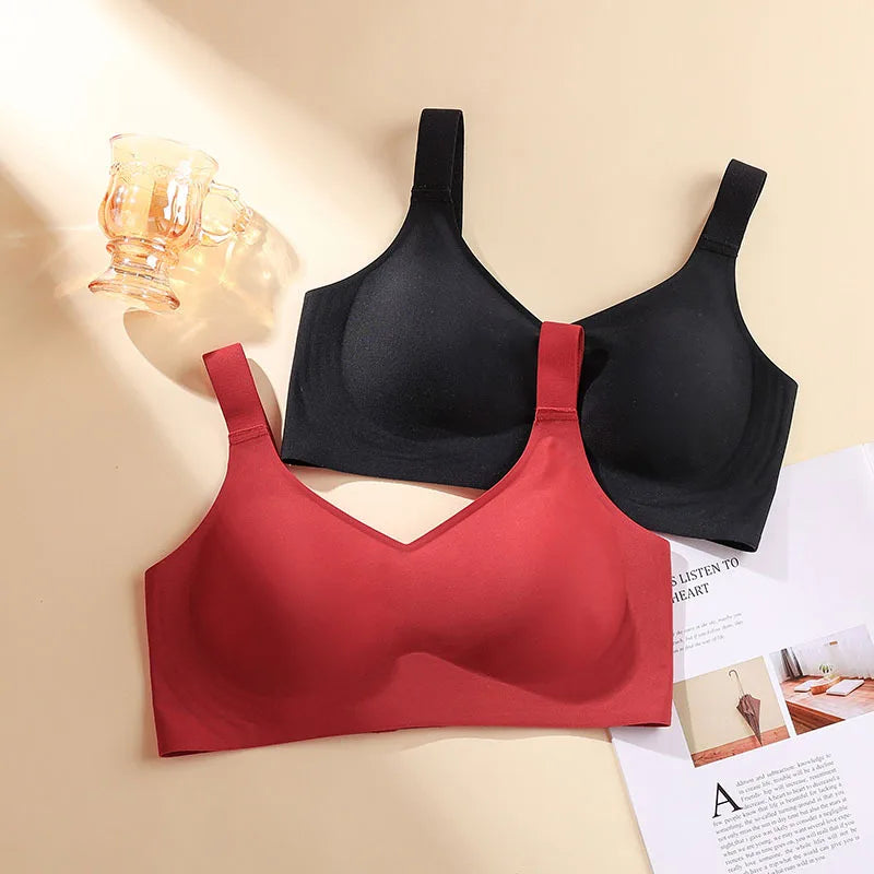 Seamless Wireless Support Bra – Push-Up Comfort & Breathable Everyday Fit