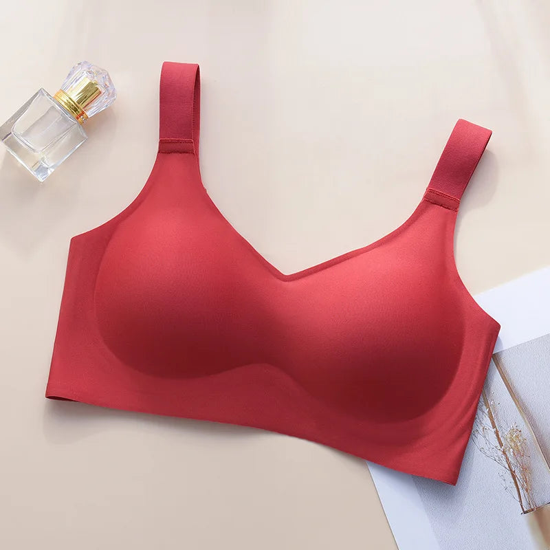 Seamless Wireless Support Bra – Push-Up Comfort & Breathable Everyday Fit