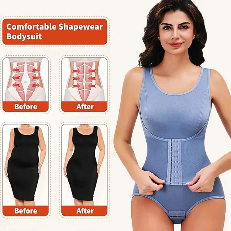 Zippered Tummy Control Sculpting Bodysuit