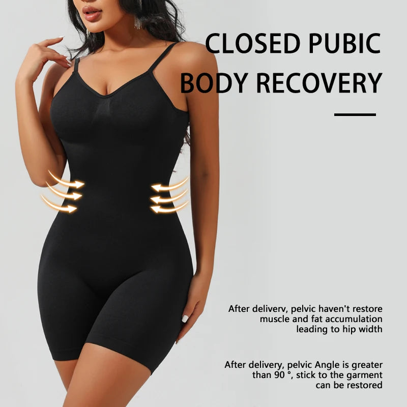 Low-Back Seamless Sculpting Bodysuit – Tummy Control & Hip Lifting