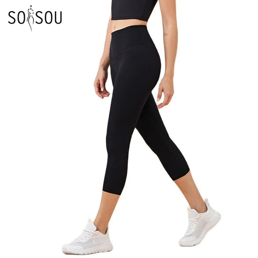 High-Waisted Seamless Capri Leggings