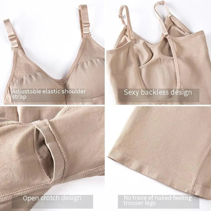 Low-Back Seamless Sculpting Bodysuit – Tummy Control & Hip Lifting