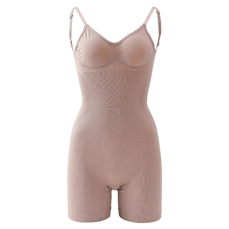 Low-Back Seamless Sculpting Bodysuit – Tummy Control & Hip Lifting