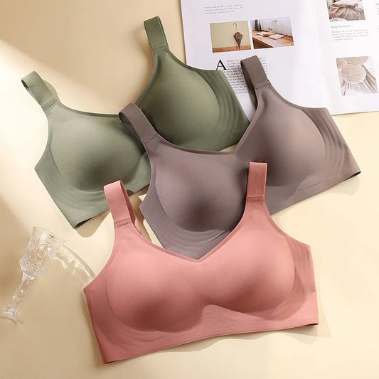 Seamless Wireless Support Bra – Push-Up Comfort & Breathable Everyday Fit